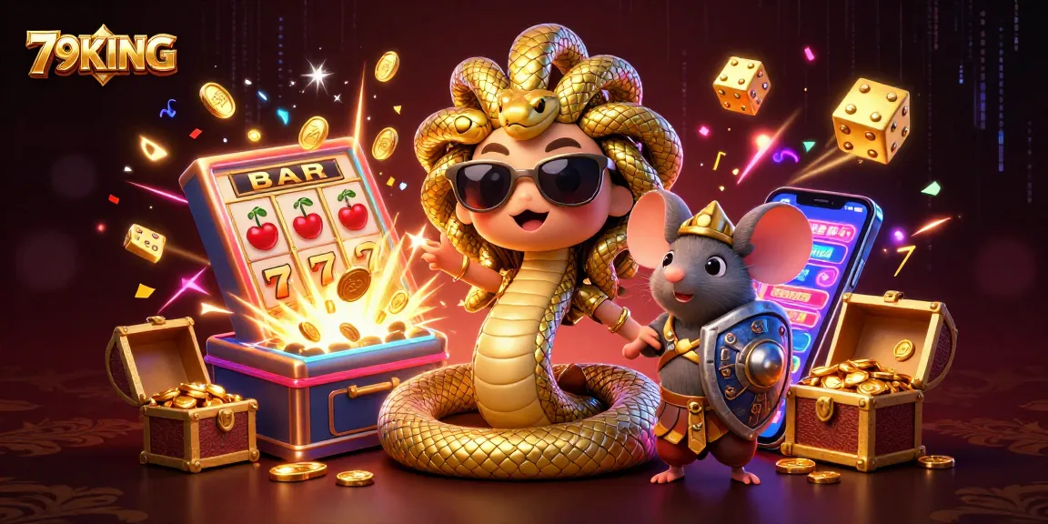 Engage with 79KING's electrifying slot experience in this vibrant action scene with golden jackpots!