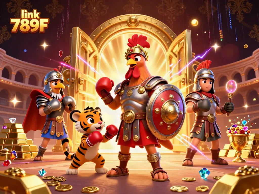 Engage with the excitement in 789F's vibrant gaming realm featuring champions and treasures.