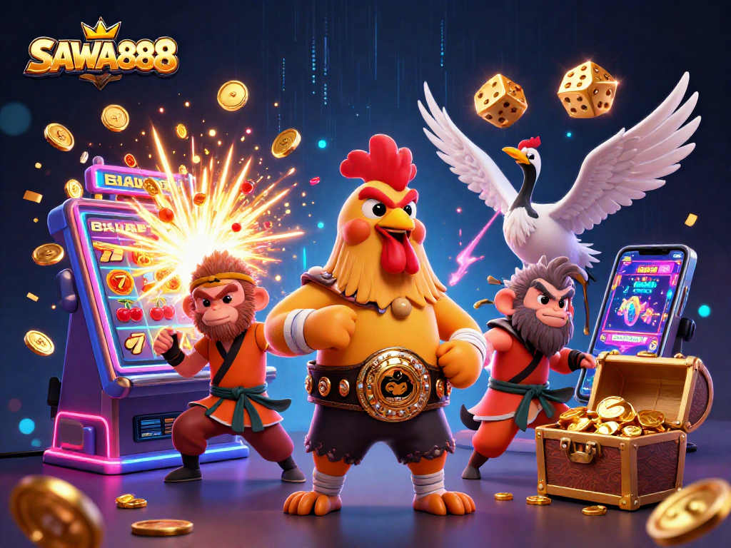 Engage in thrilling gameplay at SAWA888 with vibrant characters and explosive slot action.