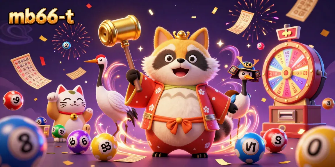 Engage in thrilling games at mb66-t with vibrant cartoon characters celebrating luck and fortune.