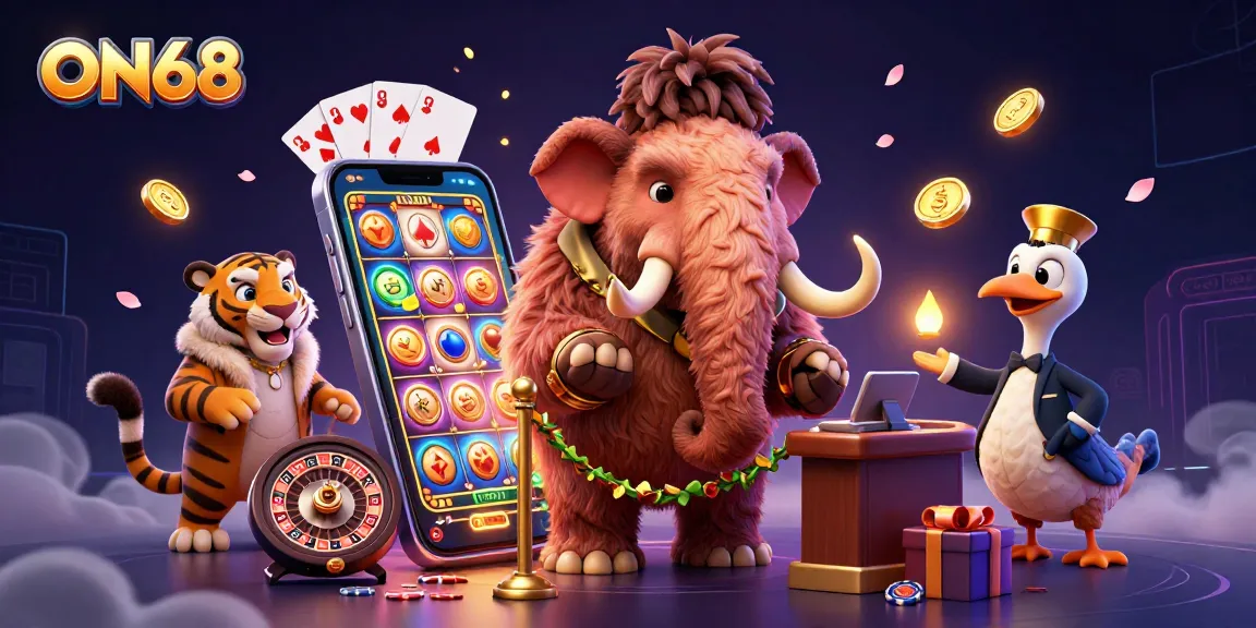 Engage with ON68's vibrant casino experience featuring unique characters and thrilling betting elements.