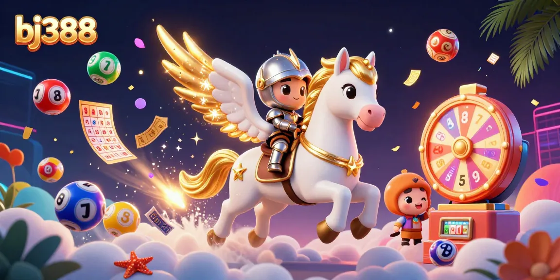 Experience the excitement of gambling with bj388, featuring vibrant lottery elements and a celestial theme.