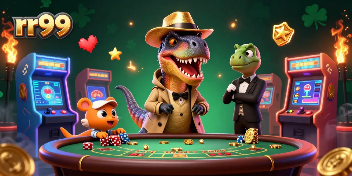 Join rr99's thrilling blackjack scene with a velociraptor card counter and plenty of casino excitement!