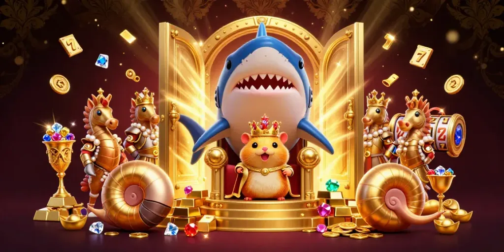 Experience E39's dynamic casino world featuring a fierce hamster king and golden treasures.