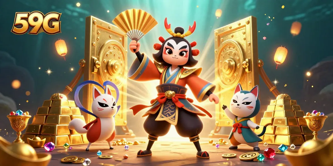 Experience 59G and the thrill of winning in a vibrant, dynamic casino scene filled with treasures.
