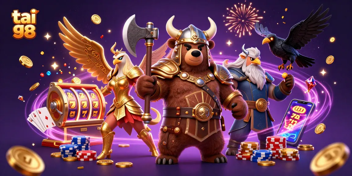 Engage with tai go 88 as a Viking berserker bear conquers the casino with fiery excitement.
