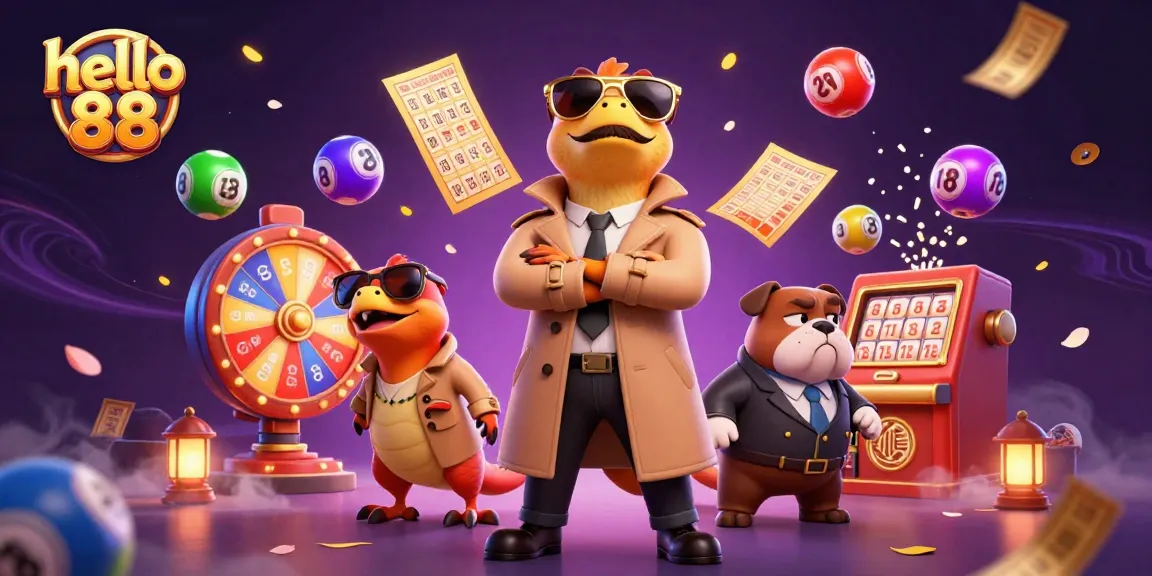 Engage with the vibrant hello 88 casino scene featuring raptors in disguise amidst lottery excitement.