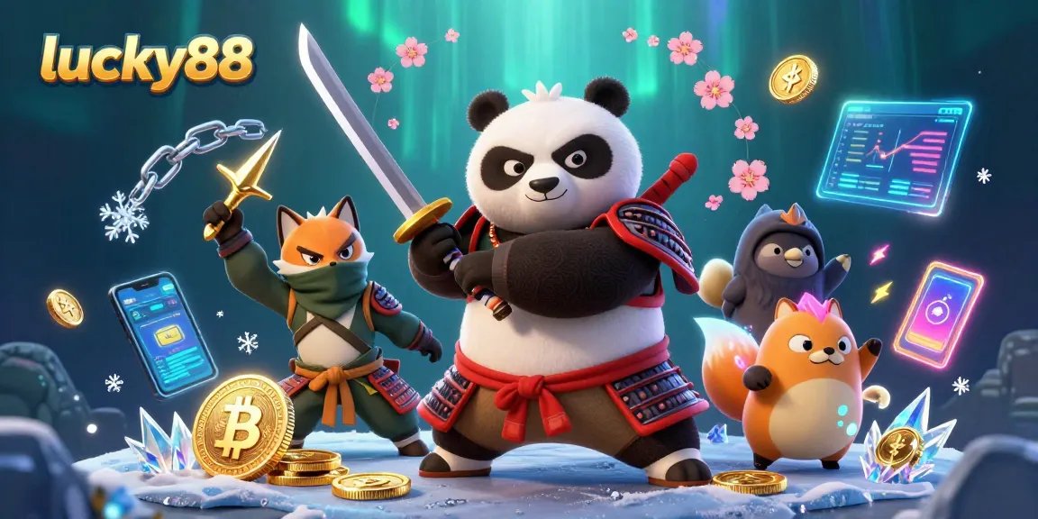 Experience dynamic gaming with lucky88 featuring samurai panda and ninja fox in an exciting casino scene.